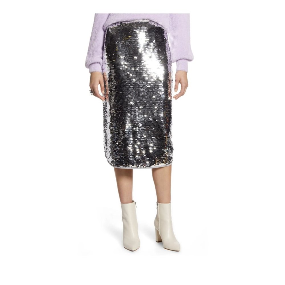 NWT *** HALOGEN SEQUIN MIDI SKIRT
